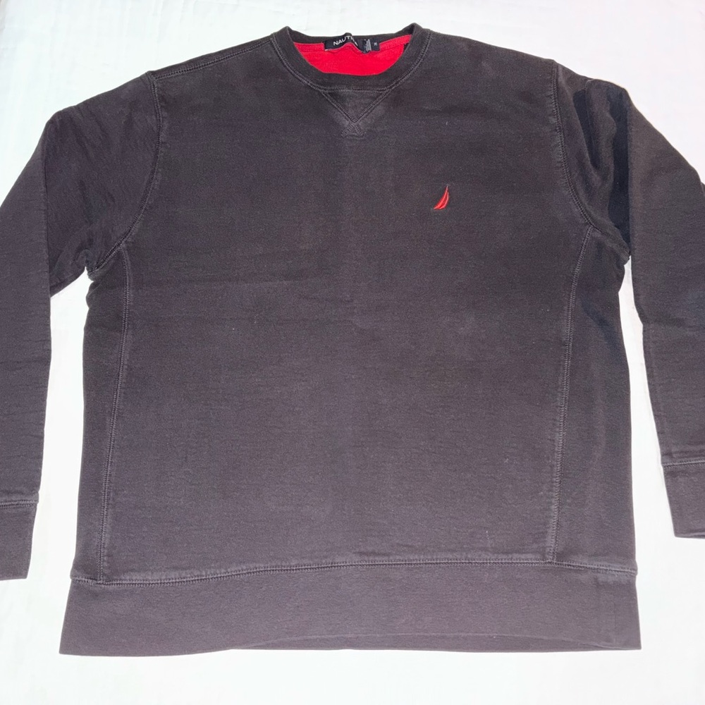 Nautica Men's Medium Dark Gray/Black Crewneck Stylish Sweatshirt